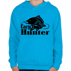 PRINTFASHION Carp hunter - Gyerek kapucnis pulóver - Azúrkék