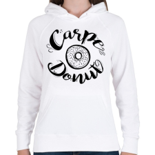 PRINTFASHION Carpe Donut vicces fánkos felirat fánk imádóknak - Női kapucnis pulóver - Fehér női pulóver, kardigán