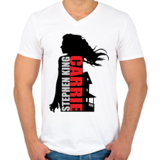 PRINTFASHION Carrie - Férfi V-nyakú póló - Fehér férfi póló