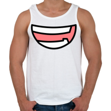 PRINTFASHION Cartoon Smile - Férfi atléta - Fehér atléta, trikó