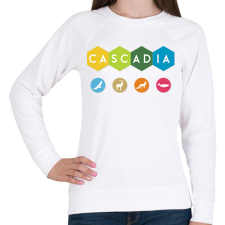 PRINTFASHION Cascadia - Női pulóver - Fehér női pulóver, kardigán