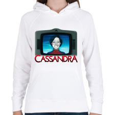 PRINTFASHION Cassandra - Női kapucnis pulóver - Fehér női pulóver, kardigán