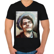 PRINTFASHION Castiel - Férfi V-nyakú póló - Fekete