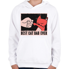 PRINTFASHION Cat dad - Gyerek kapucnis pulóver - Fehér