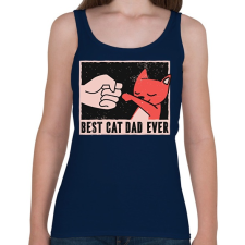 PRINTFASHION Cat dad - Női atléta - Sötétkék női trikó