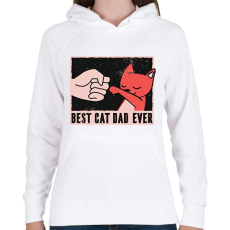 PRINTFASHION Cat dad - Női kapucnis pulóver - Fehér