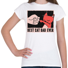 PRINTFASHION Cat dad - Női póló - Fehér női póló