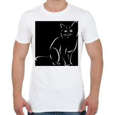 PRINTFASHION Cat - Férfi póló - Fehér férfi póló