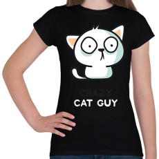 PRINTFASHION Cat guy  - Női póló - Fekete