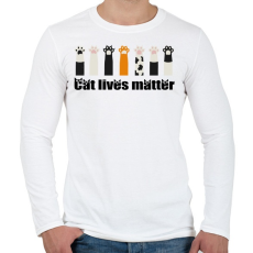 PRINTFASHION Cat lives matter  - Férfi hosszú ujjú póló - Fehér