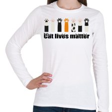 PRINTFASHION Cat lives matter - Női hosszú ujjú póló - Fehér női póló