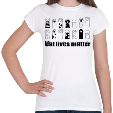 PRINTFASHION Cat lives matter - Női póló - Fehér
