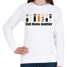 PRINTFASHION Cat lives matter  - Női pulóver - Fehér