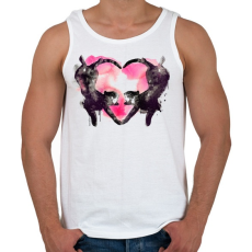 PRINTFASHION Cat love - Férfi atléta - Fehér