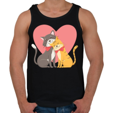 PRINTFASHION Cat Love - Férfi atléta - Fekete