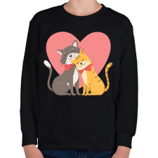 PRINTFASHION Cat Love - Gyerek pulóver - Fekete gyerek pulóver, kardigán