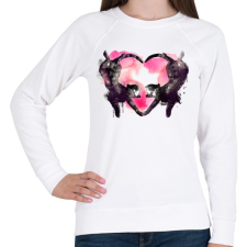 PRINTFASHION Cat love - Női pulóver - Fehér női pulóver, kardigán