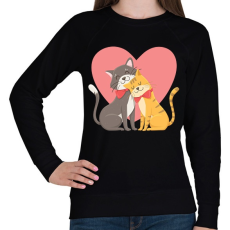 PRINTFASHION Cat Love - Női pulóver - Fekete