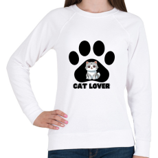 PRINTFASHION Cat Lover - Női pulóver - Fehér