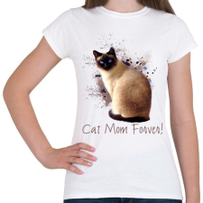 PRINTFASHION cat mom forever - Női póló - Fehér női póló