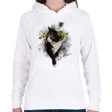 PRINTFASHION cat mom - Női kapucnis pulóver - Fehér női pulóver, kardigán