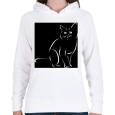 PRINTFASHION Cat - Női kapucnis pulóver - Fehér