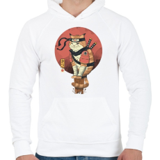 PRINTFASHION Cat Shinobi - Férfi kapucnis pulóver - Fehér