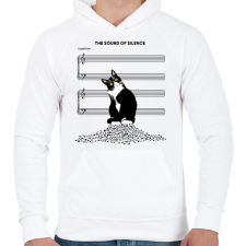 PRINTFASHION cat silent - Férfi kapucnis pulóver - Fehér férfi pulóver, kardigán