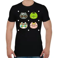PRINTFASHION Cat style - Férfi póló - Fekete férfi póló