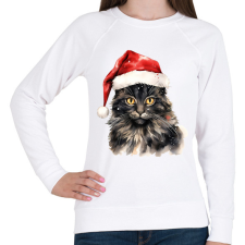 PRINTFASHION CAT WINTER 02 - Női pulóver - Fehér női pulóver, kardigán