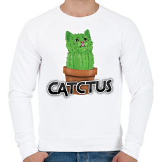 PRINTFASHION Catctus - Férfi pulóver - Fehér
