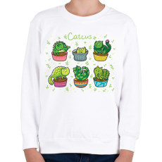 PRINTFASHION Catcus - Gyerek pulóver - Fehér
