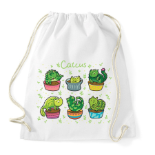 PRINTFASHION Catcus - Sportzsák, Tornazsák - Fehér tornazsák