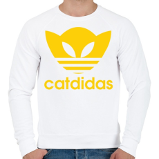 PRINTFASHION Catdidas - Férfi pulóver - Fehér