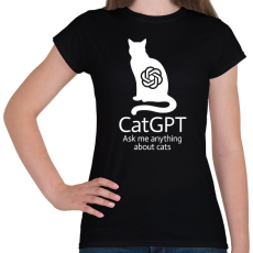 PRINTFASHION CatGPT - Női póló - Fekete