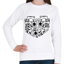 PRINTFASHION catheart.b - Női pulóver - Fehér női pulóver, kardigán