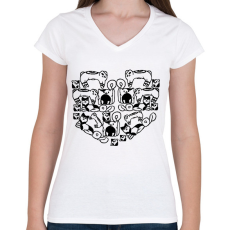 PRINTFASHION catheart.b - Női V-nyakú póló - Fehér