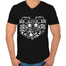 PRINTFASHION catheart.w - Férfi V-nyakú póló - Fekete férfi póló