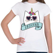 PRINTFASHION Caticorn - Női póló - Fehér női póló
