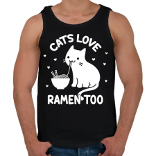 PRINTFASHION Cats love ramen too - Férfi atléta - Fekete atléta, trikó
