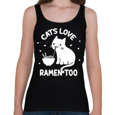 PRINTFASHION Cats love ramen too - Női atléta - Fekete női trikó