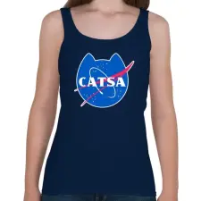 PRINTFASHION CATSA fehérrel - Női atléta - Sötétkék női trikó