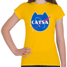 PRINTFASHION CATSA fehérrel - Női póló - Sárga