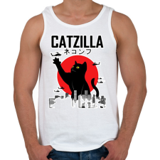 PRINTFASHION Catzilla - Férfi atléta - Fehér atléta, trikó