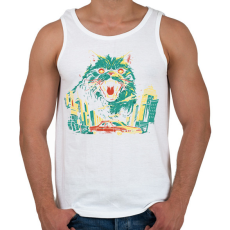 PRINTFASHION Catzilla - Férfi atléta - Fehér