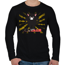 PRINTFASHION CATZILLA - Férfi hosszú ujjú póló - Fekete