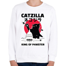 PRINTFASHION Catzilla - Gyerek pulóver - Fehér gyerek pulóver, kardigán