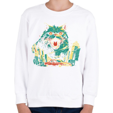 PRINTFASHION Catzilla - Gyerek pulóver - Fehér