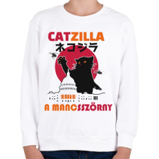 PRINTFASHION Catzilla  mancsszörny - Gyerek pulóver - Fehér