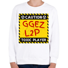 PRINTFASHION CAUTION - TOXIC PLAYER - Gyerek pulóver - Fehér gyerek pulóver, kardigán